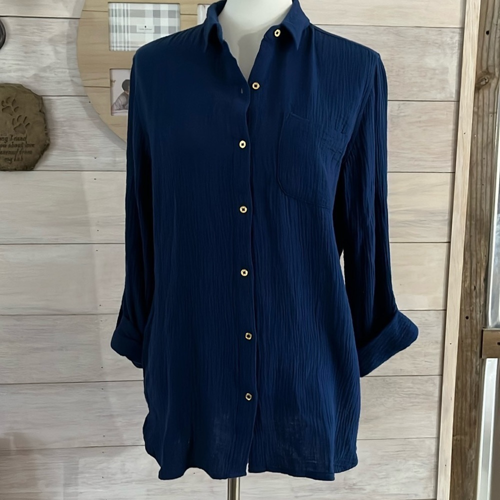 🆕 Anne Klein Blue Long Top S